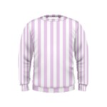 Vertical Stripes - White and Thistle Violet Kid s Sweatshirt