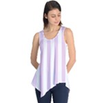 Vertical Stripes - White and Thistle Violet Sleeveless Tunic
