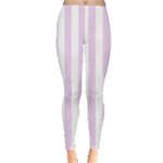 Vertical Stripes - White and Thistle Violet Women s Leggings