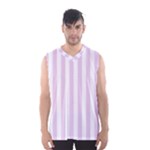 Vertical Stripes - White and Thistle Violet Men s Basketball Tank Top