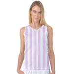 Vertical Stripes - White and Thistle Violet Women s Basketball Tank Top