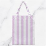 Vertical Stripes - White and Thistle Violet Classic Tote Bag