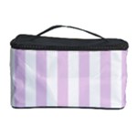 Vertical Stripes - White and Thistle Violet Cosmetic Storage Case