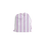 Vertical Stripes - White and Thistle Violet Drawstring Pouch (XS)
