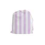 Vertical Stripes - White and Thistle Violet Drawstring Pouch (M)