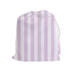 Vertical Stripes - White and Thistle Violet Drawstring Pouch (XL)