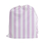 Vertical Stripes - White and Thistle Violet Drawstring Pouch (XXl)