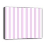 Vertical Stripes - White and Thistle Violet Deluxe Canvas 20  x 16  (Stretched)