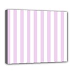 Vertical Stripes - White and Thistle Violet Deluxe Canvas 24  x 20  (Stretched)