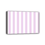 Vertical Stripes - White and Thistle Violet Mini Canvas 6  x 4  (Stretched)