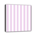 Vertical Stripes - White and Thistle Violet Mini Canvas 6  x 6  (Stretched)