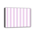 Vertical Stripes - White and Thistle Violet Mini Canvas 7  x 5  (Stretched)