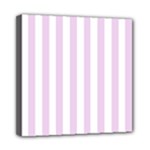Vertical Stripes - White and Thistle Violet Mini Canvas 8  x 8  (Stretched)