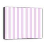 Vertical Stripes - White and Thistle Violet Canvas 14  x 11  (Stretched)
