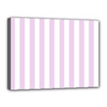 Vertical Stripes - White and Thistle Violet Canvas 16  x 12  (Stretched)
