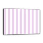 Vertical Stripes - White and Thistle Violet Canvas 18  x 12  (Stretched)