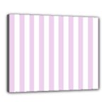 Vertical Stripes - White and Thistle Violet Canvas 20  x 16  (Stretched)