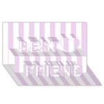 Vertical Stripes - White and Thistle Violet Best Friends 3D Greeting Card (8x4)