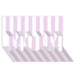 Vertical Stripes - White and Thistle Violet MOM 3D Greeting Card (8x4)
