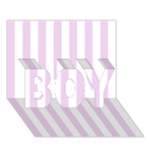 Vertical Stripes - White and Thistle Violet BOY 3D Greeting Card (7x5)