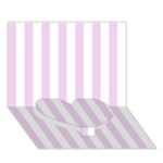 Vertical Stripes - White and Thistle Violet Heart Bottom 3D Greeting Card (7x5)