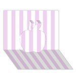 Vertical Stripes - White and Thistle Violet Apple 3D Greeting Card (7x5)