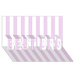 Vertical Stripes - White and Thistle Violet BEST BRO 3D Greeting Card (8x4)