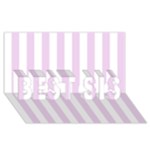 Vertical Stripes - White and Thistle Violet BEST SIS 3D Greeting Card (8x4)