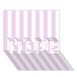 Vertical Stripes - White and Thistle Violet HOPE 3D Greeting Card (7x5)