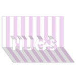 Vertical Stripes - White and Thistle Violet HUGS 3D Greeting Card (8x4)