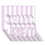 Vertical Stripes - White and Thistle Violet THANK YOU 3D Greeting Card (7x5)