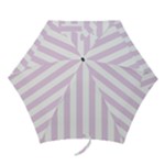 Vertical Stripes - White and Thistle Violet Mini Umbrella