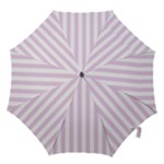 Vertical Stripes - White and Thistle Violet Hook Handle Umbrella (Large)