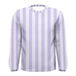 Vertical Stripes - White and Pale Lavender Violet Men s Long Sleeve T-shirt