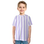 Vertical Stripes - White and Pale Lavender Violet Kid s Sport Mesh Tee