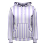 Vertical Stripes - White and Pale Lavender Violet Women s Pullover Hoodie
