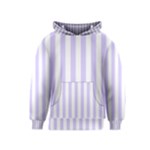 Vertical Stripes - White and Pale Lavender Violet Kid s Pullover Hoodie
