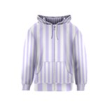 Vertical Stripes - White and Pale Lavender Violet Kid s Zipper Hoodie
