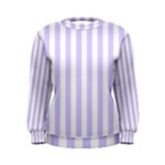 Vertical Stripes - White and Pale Lavender Violet Women s Sweatshirt