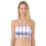 Vertical Stripes - White and Pale Lavender Violet Bandeau Top