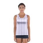 Vertical Stripes - White and Pale Lavender Violet Women s Sport Tank Top