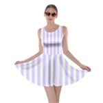 Vertical Stripes - White and Pale Lavender Violet Skater Dress