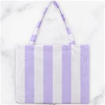 Vertical Stripes - White and Pale Lavender Violet Mini Tote Bag