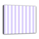 Vertical Stripes - White and Pale Lavender Violet Deluxe Canvas 24  x 20  (Stretched)