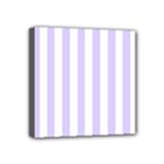 Vertical Stripes - White and Pale Lavender Violet Mini Canvas 4  x 4  (Stretched)