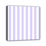 Vertical Stripes - White and Pale Lavender Violet Mini Canvas 6  x 6  (Stretched)