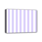 Vertical Stripes - White and Pale Lavender Violet Mini Canvas 7  x 5  (Stretched)