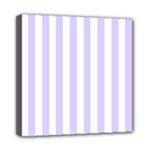 Vertical Stripes - White and Pale Lavender Violet Mini Canvas 8  x 8  (Stretched)