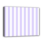Vertical Stripes - White and Pale Lavender Violet Canvas 14  x 11  (Stretched)