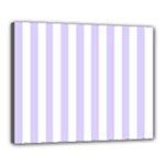 Vertical Stripes - White and Pale Lavender Violet Canvas 20  x 16  (Stretched)